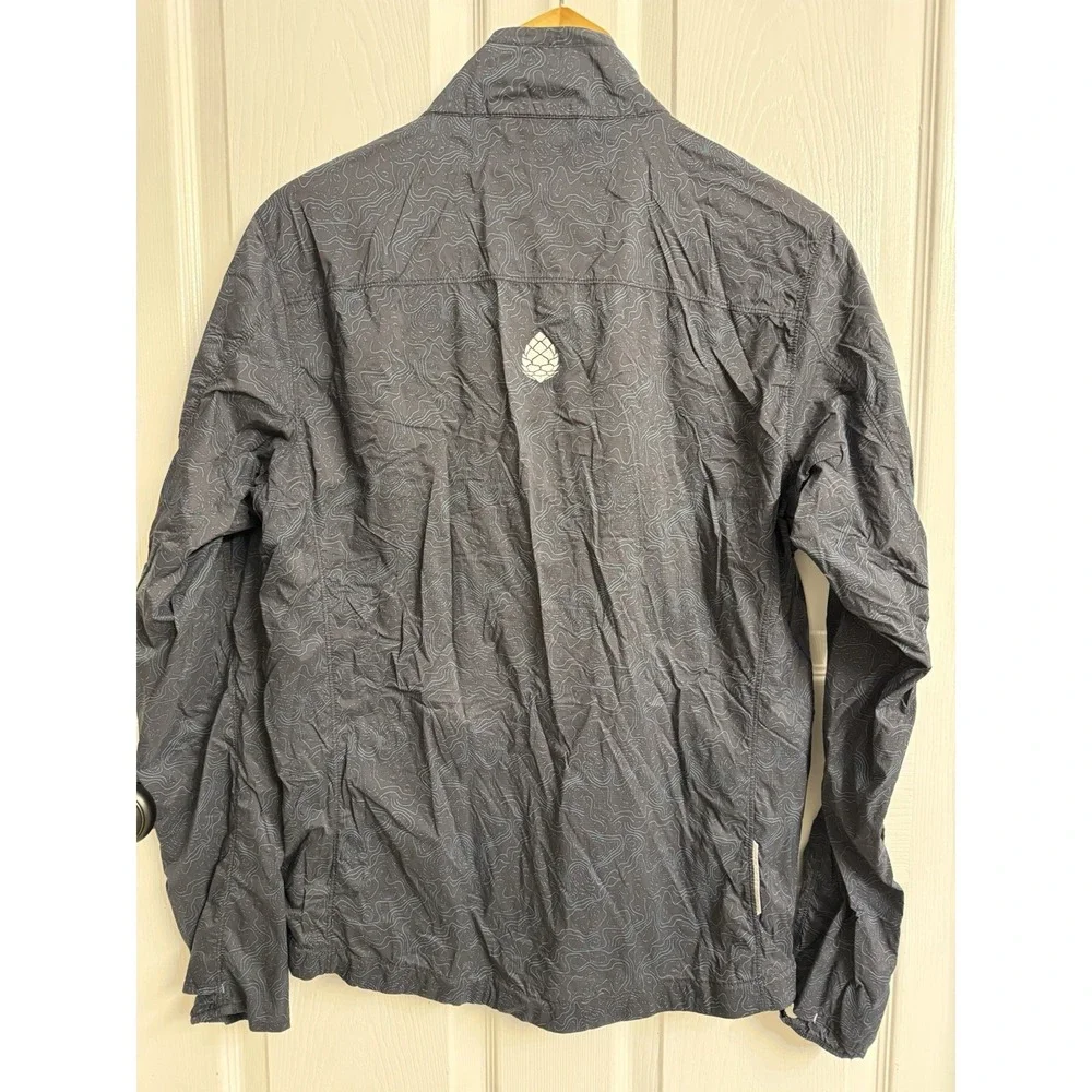 STIO Second Light Windshell Pullover Blue Topographic Pattern Nylon Men's Small